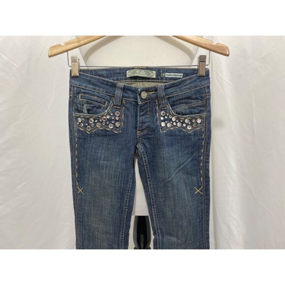 Cello Woman’s Jean's Blue Denim Straight Slim Leg 5-Pocket Size 0 x 32 - Picture 3 of 12